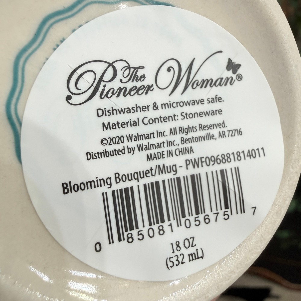 Pioneer Woman Blooming Bouquet Mugs Set of 4 Multicolor Floral Stoneware - Picture 5 of 8